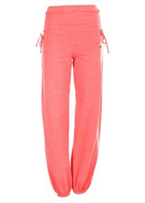 Sporthose WINSHAPE "WH1", Damen, Gr. XL, Normalgr&ouml;&szlig;en, rot (neon coral), 48% Baumwolle, 48% Polyester, 4% Elasthan, Hosen Sporthose, mit seitlicher Raffung