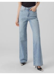 V&eacute;ro Moda Straight-Jeans VERO MODA "VMTESSA HR STRAIGHT JEANS RA339 GA NOOS", Damen, Gr. 32, L&auml;nge 30, blau (light blau denim), Denim/Jeans, Obermaterial: 99% Baumwolle, 1% Elasthan, straight fit, Jeans Straight-Jeans