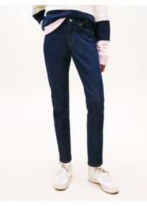 Slim-fit-Jeans Tommy Jeans "TJLUCY MR SLIM", Damen, Gr. 30, L&auml;nge 30, denim schwarz, Denim/Jeans, Obermaterial: 99% Baumwolle, 1% Elasthan, unifarben, slim fit kn&ouml;chellang, Jeans Slim-fit-Jeans