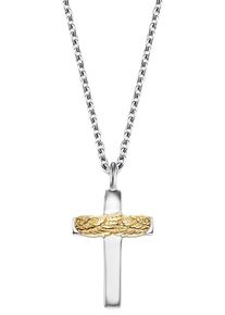 Kette mit Anh&auml;nger Engelsrufer "Dein gefl&uuml;gelter Schutzengel f&uuml;r die Ewigkeit", gold (silberfarben, gelbgoldfarben), Halsketten, Damen, Silber 925 (Sterlingsilber), L: 44 B: 1,4mm, Kette mit Anh&auml;nger, B:1,4mm