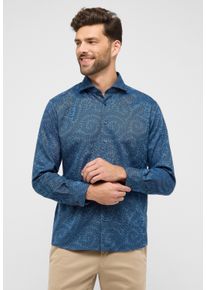 Langarmhemd Eterna "MODERN FIT", Damen, Gr. L, US-Gr&ouml;&szlig;en, schwarz indigo, Flanell, 52% cotton, 10% Schurwolle, 38% Lyocell, tailliert, Manschette, Hemden Langarmhemd, EASY IRON (b&uuml;gelleicht)