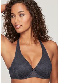 Schalen-BH Lascana, Damen, Gr. 85, Cup C, blau (dunkelblau), Spitze, Obermaterial: 84% Polyamid, 16% Elasthan, BHs Schalen-BH, mit B&uuml;gel und drei Tragevarianten, Dessous, Topseller