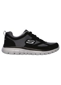 Sneaker Skechers "BURNS-AGOURA", Herren, Gr. 41, schwarz, grau, Leder, Textil, Schuhe Sneaker, Schn&uuml;rschuh, Sportschuh mit Memory Foam