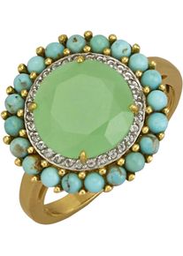 Fingerring Firetti "Schmuck Geschenk Silber 925 Damenring Ring Kreis rund" Gr. 58, gr&uuml;n (silberfarben, gelbgoldfarben, hellgr&uuml;n, hellblau, wei&szlig;), Fingerringe, Damen, 58, Silber 925 (Sterlingsilber), 2mm, Fingerring, mit Jade, Wei&szlig;topas, T&uuml;rkis (behandelt)