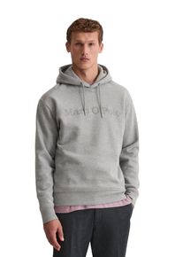 Marc O'Polo Hoodie MARC O'POLO "relaxed fit aus weicher Bio-Baumwolle", Herren, Gr. L, cloudy grau melange, Sweatware, Obermaterial: 100% Baumwolle, relaxed fit normal, Rippb&uuml;ndchen, Sweatshirts Hoodie, Ton-in-Ton Stickerei auf der Brust