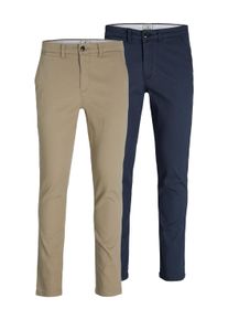 Jack & Jones Chinohose JACK & JONES "SLIM FIT MARCO 2PCS", Herren, Gr. 32, L&auml;nge 32, beige, Twill, Obermaterial: 98% Baumwolle, 2% Elasthan, schmal lang, Hosen Chinohose, Topseller