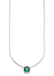 Kette mit Anh&auml;nger Bruno Banani "Schmuck Geschenk Silber 925 Halsschmuck Halskette Schlangenkette Stein", bunt (silberfarben, gr&uuml;n), Halsketten, Damen, Silber 925 (Sterlingsilber), L: 45, Kette mit Anh&auml;nger, mit Zirkonia (synth.), Korund (synth.) oder Spinell (synth.)