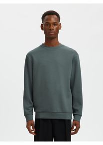 Sweatshirt Selected "SLHEMANUEL SOFT CREW NECK SWEAT NOOS", Herren, Gr. XL, balsam gr&uuml;n, angeraute Sweatware, Obermaterial: 77% Viskose, 18% Polyester, 5% Elasthan, unifarben, regular fit h&uuml;ftlang, Rundhals, Rippb&uuml;ndchen, Sweatshirts Sweatshirt