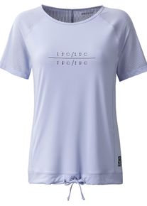 Funktionsshirt LPO "Funktionsshirt Eleni", Damen, Gr. 40 (M), blau heron, 90% Polyester, 10% Elasthan, regular fit, Shirts Funktionsshirt, holografischer Logo‑Print