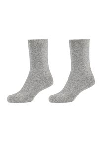 Socken Camano "warm & cozy", Damen, Gr. 39-42, grau (light grau melange), Obermaterial: 45% Wolle, 31% Polyamid, 23% Viskose, 1% Elasthan, meliert, Socken Socken, CREW SOCKS
