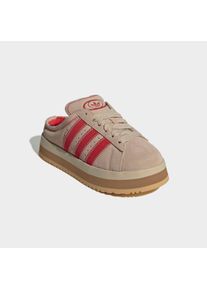 Pantolette adidas originals "CAMPUS 00S WINTER LOW", Damen, Gr. 40, stone khaki, stone khaki, better scarlet, Leder, Schuhe Pantolette