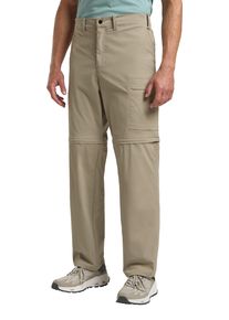 Zip-off-Hose Jack Wolfskin "WAGAMI ZIP OFF PANTS M", Herren, Gr. 56, Normalgr&ouml;&szlig;en, grau (stone), Obermaterial: 94% Polyamid, 6% sonstige Fasern, Hosen Zip-off-Hose