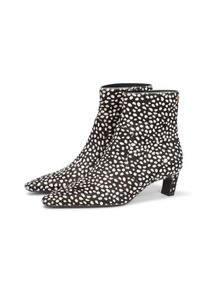 Stiefelette Tommy Hilfiger "TH SNOW LEOPARD BOOT", Damen, Gr. 36, braun, beige, Leder, Rindshaar, Schuhe Stiefelette, Trichterabsatz, Businesschuh in spitz zulaufender Form
