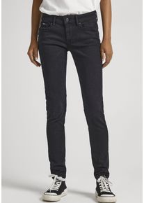Skinny-fit-Jeans Pepe Jeans "SOHO", Damen, Gr. 29, L&auml;nge 28, schwarz, Denim/Jeans, Obermaterial: 80% Baumwolle, 17% Polyester, 3% Elasthan, skinny fit lang, Jeans Skinny-fit-Jeans, im 5-Pocket-Stil mit 1-Knopf Bund und Stretch-Anteil