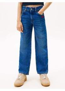 Straight-Jeans Tommy Hilfiger "GIRLFRIEND DARK WASH", M&auml;dchen, Gr. 6 (116), N-Gr, trueblauamericanadk, Denim/Jeans, Obermaterial: 82% Baumwolle, 18% Lyocell, unifarben, regular fit lang, Jeans Straight-Jeans, Kinder bis 16 Jahre