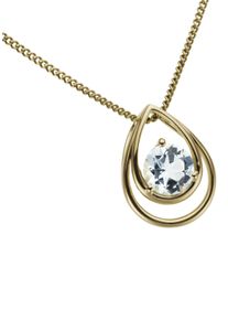 Kettenanh&auml;nger Firetti "Schmuck Geschenk Gold 333 Halsschmuck Anh&auml;nger f&uuml;r Halskette", bunt (gelbgoldfarben, hellblau, hellblau), Schmuckanh&auml;nger, Damen, Gelbgold 333, 0,6 g, Kettenanh&auml;nger, mit Blautopas