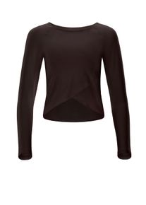 Langarmshirt WINSHAPE "Cropped Functional Light and Soft", Damen, Gr. M, espresso, 85% Polyester, 15% Elasthan, Rundhals, Shirts Langarmshirt, Overlap-Applikation