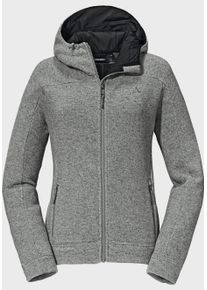 Sch&ouml;ffel Fleecejacke SCH&Ouml;FFEL "Fleece Hoody Lakefield L", Damen, Gr. 38, grau (9260, grau), Oberstoff Rumpf: 50% Wolle 27% Polyester 23% Nylon Futter Kapuze: 100% Polyester Wattierung Kapuze: 100% Polyester, regular fit, hoch geschlossener Ausschnitt, Jacken Fleecejacke