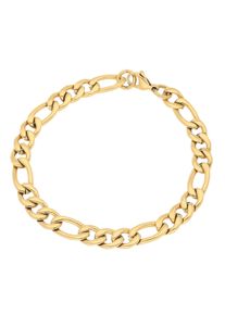 Edelstahlarmband Firetti "Schmuck Geschenk Figarokettengliederung, 8,0 mm breit" Gr. 21, gold (gelbgoldfarben), Armb&auml;nder, Herren, 21, Edelstahl, Edelstahlarmband