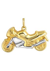 Kettenanh&auml;nger Firetti "Schmuck Geschenk Gold 375 Halsschmuck Anh&auml;nger Halskette Motorrad", gold (gelbgoldfarben, wei&szlig;goldfarben), Schmuckanh&auml;nger, Herren, Gelbgold 375, 1,16 g, Kettenanh&auml;nger
