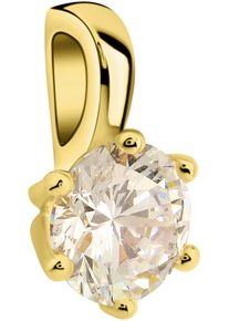 Kettenanh&auml;nger Firetti "Schmuck Geschenk Gold 375 Halsschmuck Anh&auml;nger Solit&auml;r", gold (gelbgoldfarben, kristallwei&szlig;, kristallwei&szlig;), Schmuckanh&auml;nger, Damen, Gelbgold 375, 1,05 g, Kettenanh&auml;nger, mit Zirkonia (synth.)