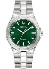 Automatikuhr Bulova, silber (silberfarben, gr&uuml;n), Armbanduhren, Herren, Automatikuhr, Armbanduhr, Herrenuhr, Mechanische Uhr, Edelstahlarmband, analog, Tag