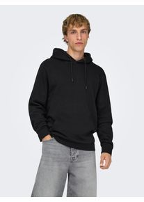 Only & Sons Kapuzensweatshirt ONLY & SONS "CERES LIFE HOODIE SWEAT", Herren, Gr. L, schwarz, Obermaterial: 65% Baumwolle, 35% Polyester, unifarben, normal normal, Rundhals, B&uuml;ndchen, Sweatshirts Kapuzensweatshirt