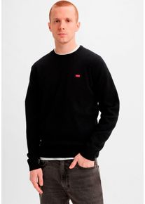Levi's Wollpullover LEVI'S "ORIGINAL HM SWEATER", Herren, Gr. L, schwarz (meteorite), Strick, Obermaterial: 80% Wolle, 20% Polyamid, regular fit normal, Rundhals, Pullover Wollpullover, klassische Rundhalsform