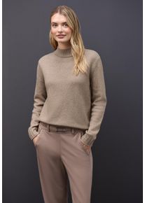 Rollkragenpullover Street One, Damen, Gr. 44, mocha glow meliert, Strick, Obermaterial: 37% Polyacryl, 29% Baumwolle, 29% Polyester, 5% Nylon, meliert, regular fit normal, ohne Ausschnitt, Rippb&uuml;ndchen, Pullover Rollkragenpullover, mit Rippb&uuml;ndchen
