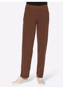 Schlupfhose Classic Basics, Damen, Gr. 46, Normalgr&ouml;&szlig;en, braun (dunkelbraun), 100% Baumwolle, unifarben, lang, Hosen Schlupfhose