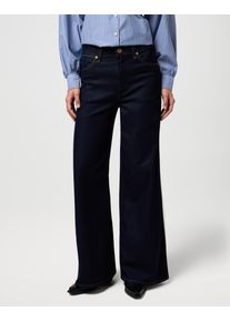 Schlagjeans Wrangler "W-CANYO", Damen, Gr. 29, L&auml;nge 32, denim lines, Denim/Jeans, Obermaterial: 56% Baumwolle, 25% Polyester, 13% Lyocell, 5% Elastomultiester, 1% Elasthan, loose fit lang, Jeans Schlagjeans, Bequeme Loose fit