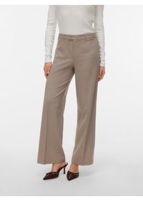 V&eacute;ro Moda Anzughose VERO MODA "VMTEXAS MW STRAIGHT PANT NOOS", Damen, Gr. M, L&auml;nge 32, moon rock detail:melange, Web, Obermaterial: 75% Polyester, 21% Viskose, 4% Elasthan, meliert, normal, Hosen Anzughose