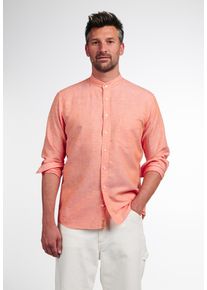 Langarmhemd Eterna "MODERN FIT", Damen, Gr. S, US-Gr&ouml;&szlig;en, orange, 32% cotton, 54% Leinen, 14% Lyocell, tailliert, Manschette, Hemden Langarmhemd, EASY IRON (b&uuml;gelleicht)