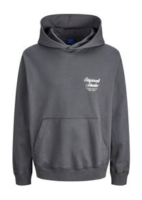 Jack & Jones PlusSize Kapuzensweatshirt "JORNORREBRO TYPO BACK SWEAT HOOD PLS", Herren, Gr. 3XL, asphalt, angeraute Sweatware, Obermaterial: 89% Baumwolle, 11% Polyester, JACK & JONES PLUSSIZE, bedruckt, regular fit normal, Rundhals, Rippb&uuml;ndchen, Sweatshirts Kapuzensweatshirt, Baumwollmischung, regular fit