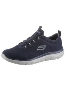 Slip-On Sneaker Skechers "SUMMITS", Herren, Gr. 48,5, blau (navy), Textil, Schuhe Slip-On Sneaker, Freizeitschuh, Slipper, Komfortschuh mit elastischer Bungee-Schn&uuml;rung, Topseller