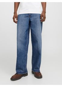 Jack & Jones Weite Jeans JACK & JONES "JJIDAVE JJCOOPER AM 368/868/888 NOOS", Herren, Gr. 34, L&auml;nge 30, blau (blau denim), Denim/Jeans, Obermaterial: 100% Baumwolle, Abriebeffekte, weit kn&ouml;chellang, Jeans Weite Jeans