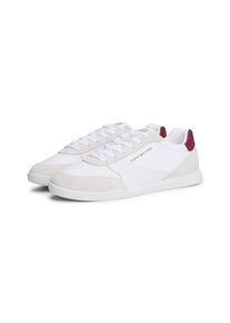 Sneaker Tommy Hilfiger "LOPRO CUP MIX", Herren, Gr. 43, wei&szlig;, Leder, Lederimitat, Textil, Schuhe Sneaker, Freizeitschuh, Halbschuh, Schn&uuml;rschuh, Kontrastbesatz an der Ferse