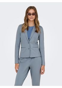 Jerseyblazer Only "ONLPOPTRASH &ndash; 2-Knopf Blazer mit taillierter Silhouette", Damen, Gr. S, tradewinds, Milano Rib, Obermaterial: 63% Viskose, 32% Nylon, 5% Elasthan, unifarben, regular fit h&uuml;ftlang, Blazer Jerseyblazer, regular fit, Milano Rib, Materialmix, Reverskragen, unifarben