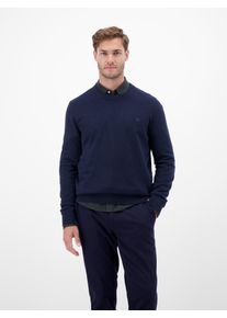 Strickpullover Lerros, Herren, Gr. M, maple rot, Strick, Obermaterial: 88% Schurwolle, 12% Kaschmir, unifarben, regular fit normal, Rundhals, Rippb&uuml;ndchen, Pullover Strickpullover, mit Logo Stickerei