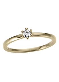 Goldring Firetti "Schmuck Geschenk Gold 333 Damenring Verlobungsring Goldring Solit&auml;r" Gr. 16, gold (gelbgoldfarben, wei&szlig;), Fingerringe, Damen, 16, 0,13 P2 = erkennbare Einschl&uuml;sse, Diamanten Gelbgold 333, Diamanten, Gelbgold 333, Goldring, mit Brillant