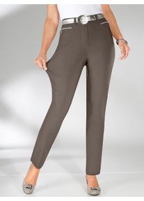 Thermohose Stehmann, Damen, Gr. 42, Normalgr&ouml;&szlig;en, grau (taupe), 76% Viskose, 21% Polyamid, 3% Elasthan, unifarben, lang, Hosen Thermohose