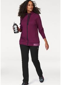 H.I.S. Jogginganzug H.I.S, Damen, Gr. 52, lila (beere), Obermaterial: 50% Baumwolle, 50% Polyester, unifarben, bequem, Sportanz&uuml;ge Jogginganzug, Gro&szlig;e Gr&ouml;&szlig;en, Topseller