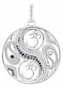 Kettenanh&auml;nger Engelsrufer "1001 nights BALANCE", silber (silber, 925, wei&szlig;, schwarz, kristallwei&szlig;, schwarz), Schmuckanh&auml;nger, Damen, Silber 925 (Sterlingsilber), 8 g, Kettenanh&auml;nger, mit Zirkonia (synth.)