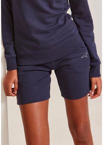 Bermudas Kangaroos, Damen, Gr. 44/46, N-Gr, blau (marine), Interlock, Obermaterial: 60% Baumwolle, 40% Polyester, unifarben, Basic, bequem ca. Mitte Oberschenkel, Hosen Bermudas, mit schmalem Piping an der Seite, Loungewear, Topseller