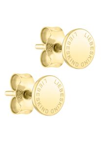 Paar Ohrstecker Liebeskind Berlin "Schmuck Geschenk Gold 375 Ohrringe Gold Collection", gold (gelbgoldfarben), Ohrringe, Damen, 6mm, Gelbgold 375, Paar Ohrstecker