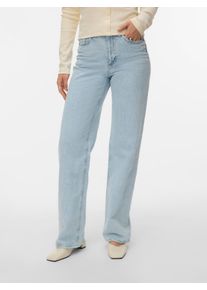 V&eacute;ro Moda High-waist-Jeans VERO MODA "VMTESSA HR WIDE JEANS RA3052 GA NOOS", Damen, Gr. 25, L&auml;nge 30, light blau denim, Denim/Jeans, Obermaterial: 99% Baumwolle, 1% Elasthan, unifarben, oversize normal, Jeans High-waist-Jeans