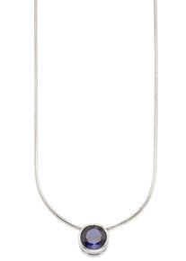 Kette mit Anh&auml;nger Bruno Banani "Schmuck Geschenk Silber 925 Halsschmuck Halskette Schlangenkette Stein", bunt (silberfarben, blau), Halsketten, Damen, Silber 925 (Sterlingsilber), L: 45, Kette mit Anh&auml;nger, mit Zirkonia (synth.), Korund (synth.) oder Spinell (synth.)