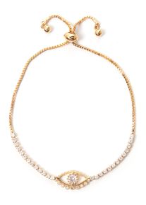 Armband Firetti "magisches Auge", gold (gelbgoldfarben, wei&szlig;, wei&szlig;), Armb&auml;nder, Damen, 24cm, Metall, Armband, mit Strassteinen