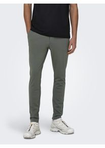 Only & Sons Chinohose ONLY & SONS "ONSMARK SLIM GW 0209 PANT NOOS", Herren, Gr. 31, L&auml;nge 30, grau (castor gray), Web, Obermaterial: 64% Viskose, 31% Polyester, 5% Elasthan, unifarben, slim fit lang, Hosen Chinohose, Viskosemischung, slim fit