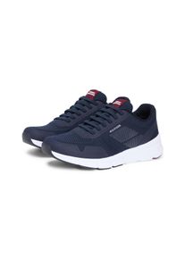 Sneaker Tommy Hilfiger "MODERN COMFORT RUN TECH KNIT", Herren, Gr. 45, dunkelblau, Lederimitat, Textil, Schuhe Sneaker, Freizeitschuh, Halbschuh, Schn&uuml;rschuh mit seitlichem Logo